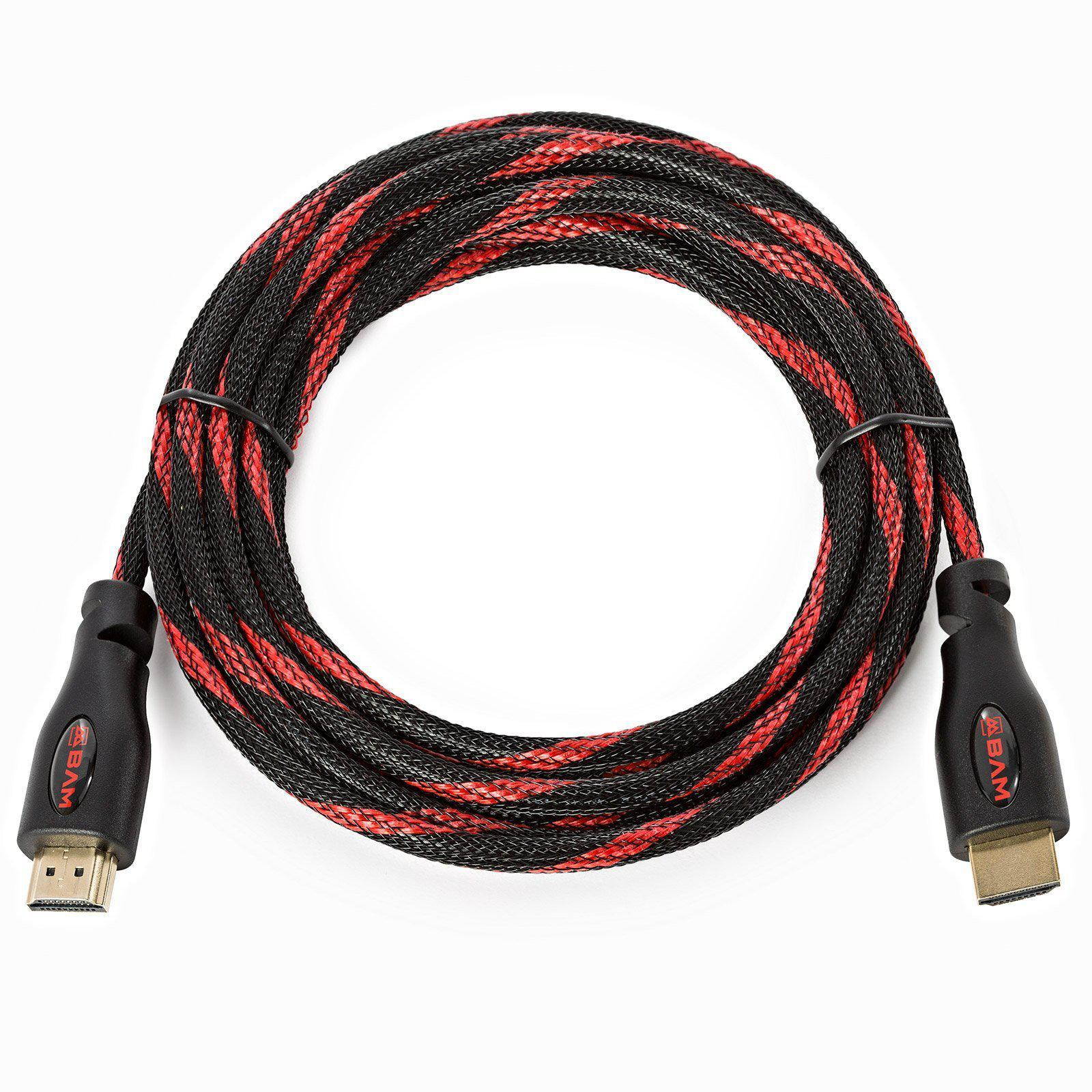 bam 3 pack high speed 4k hdmi cables  10 long