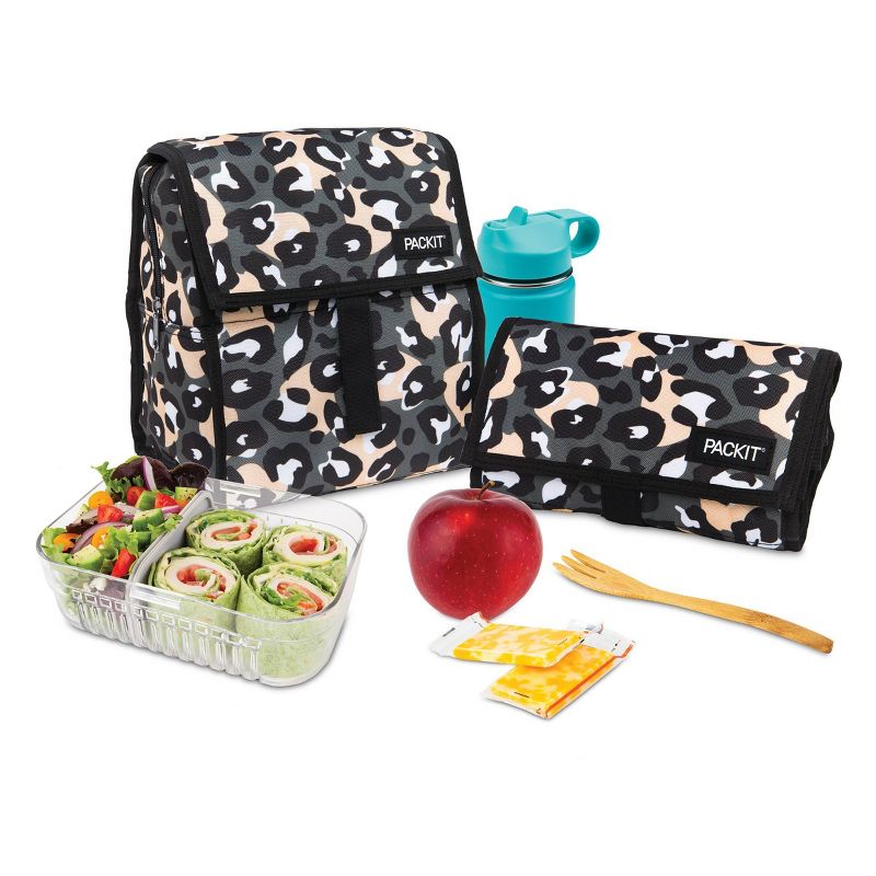 Packit Freezable Lunch Bag - Wild Leopard Gray