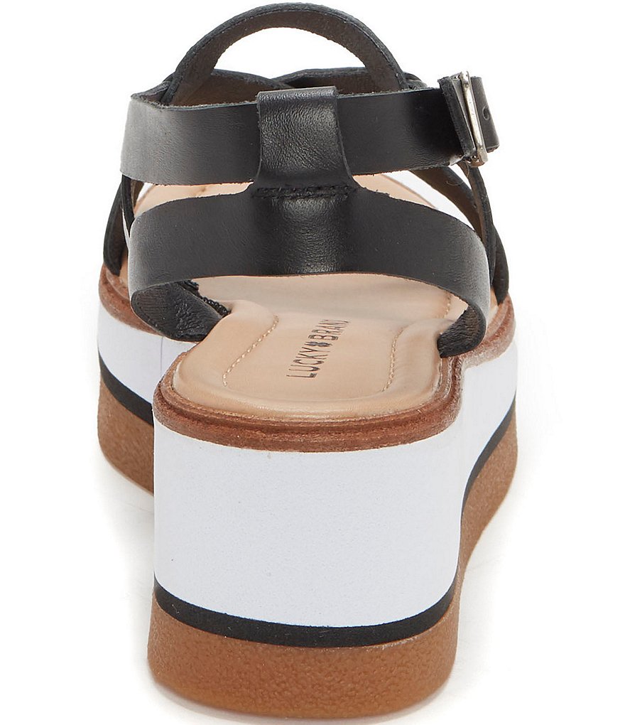 Lucky Brand Ticey Leather Wedge Sandals