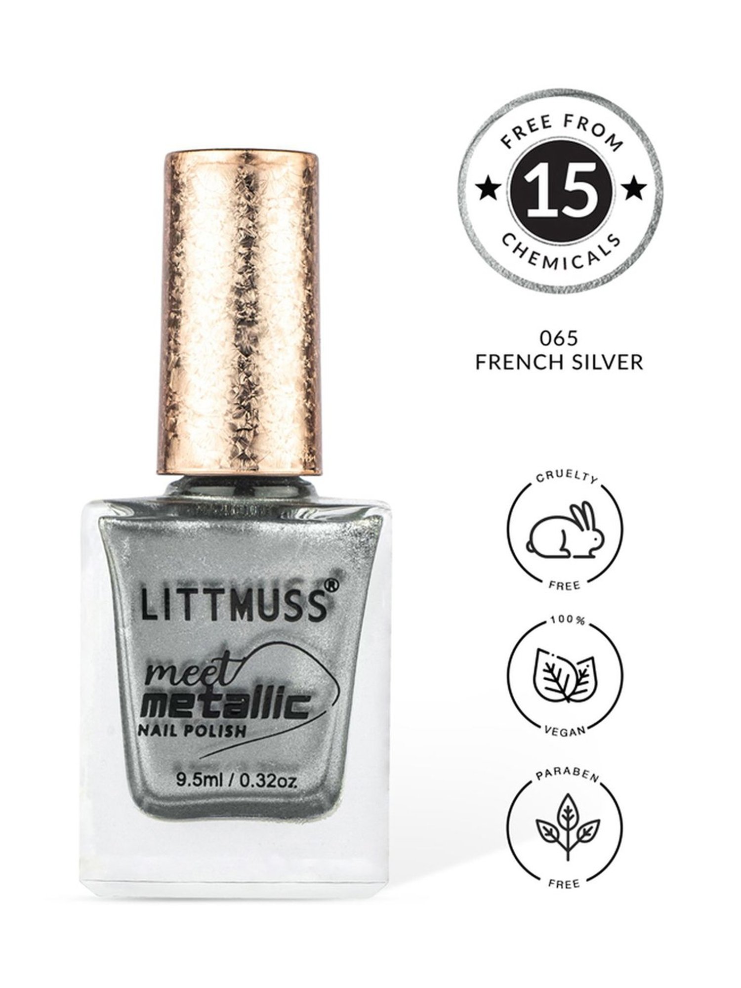Littmuss Meet Metallic Nail Polish French Silver 065 - 9.5 ml