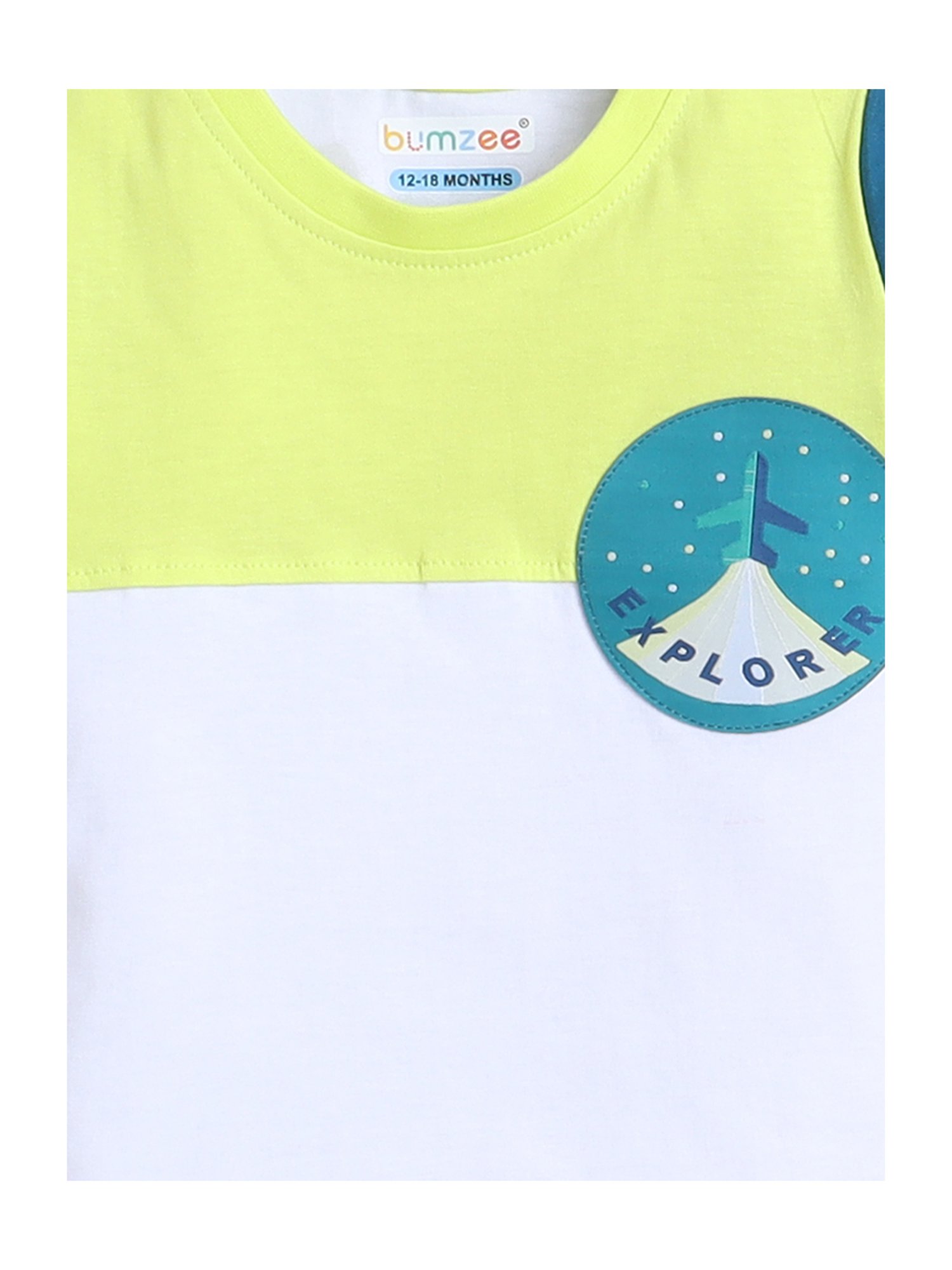Bumzee Kids White & Yellow Striped T-Shirt (Pack Of 2)