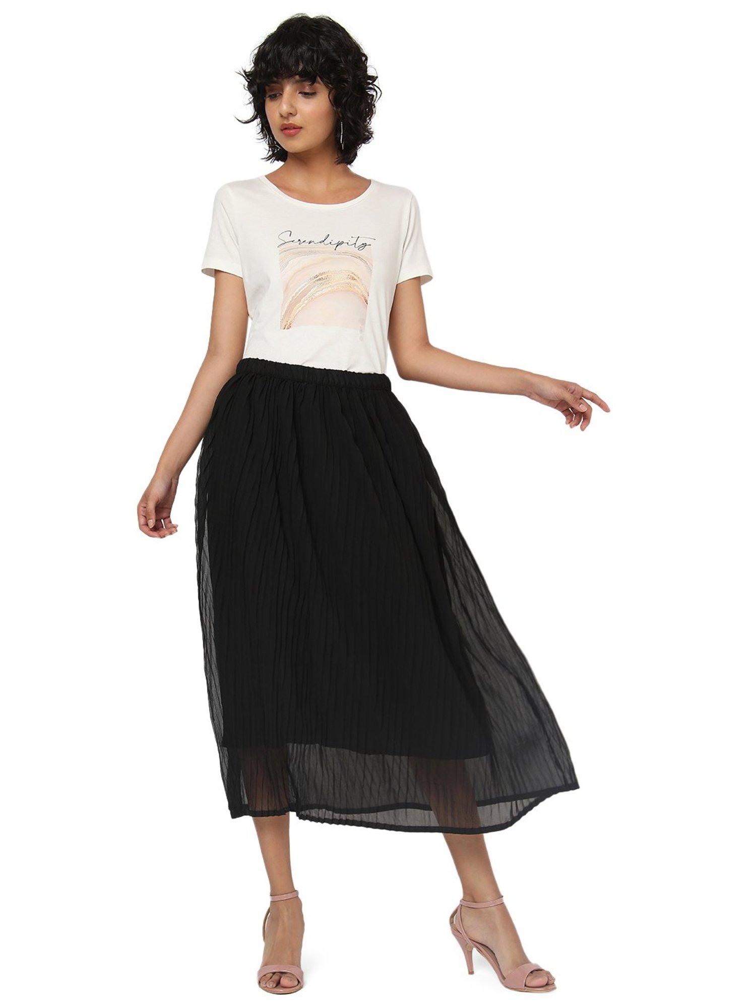 Smarty Pants Black Midi Skirt
