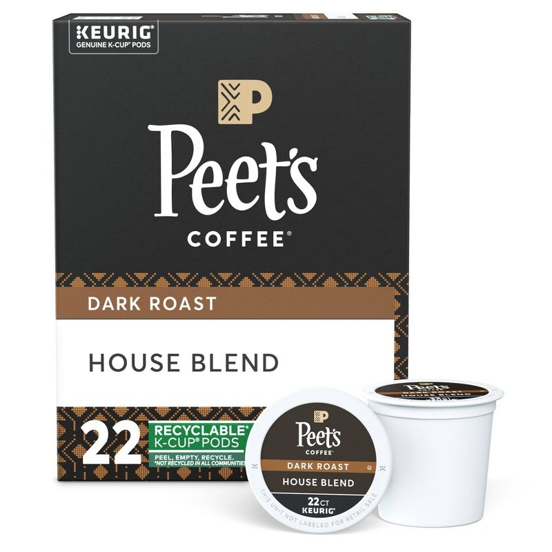 Peet's House Dark Roast Coffee - Keurig K-Cup Pods - 22ct