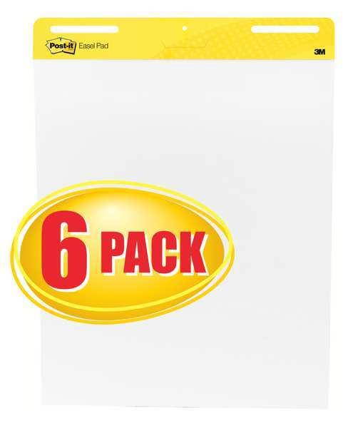 POST-IT 559 VAD 6PK Easel Pad,Plain,White,25 in x 30 in,PK6