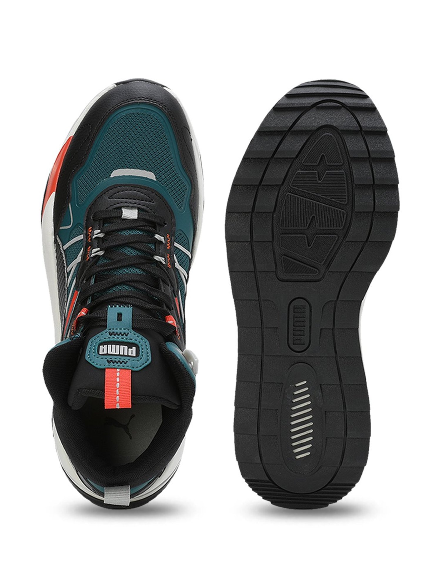 Puma Men's Trinity Mid Hybrid Mint Blue Ankle High Sneakers