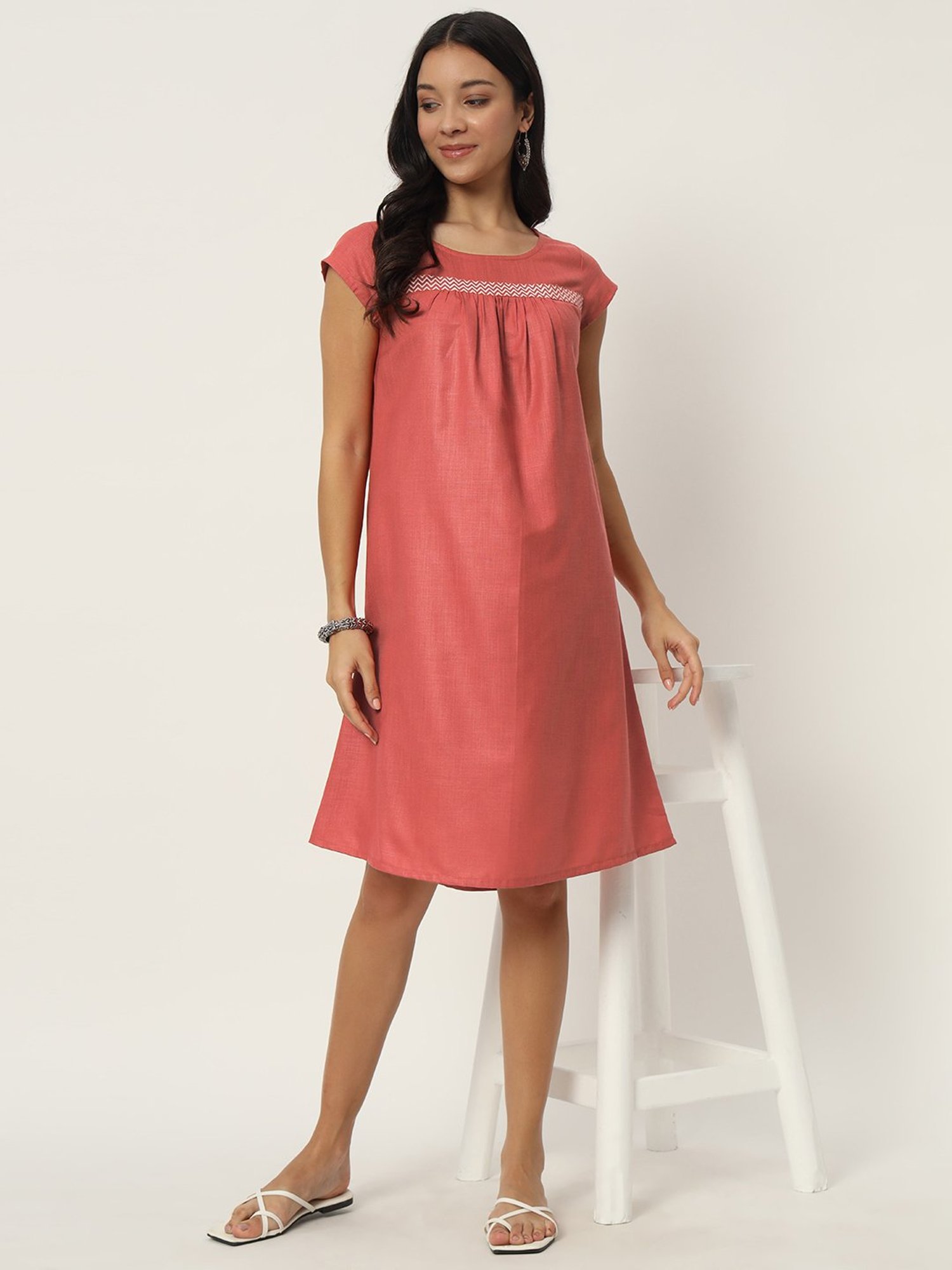 9rasa Coral Cotton Printed Ethnic Dress