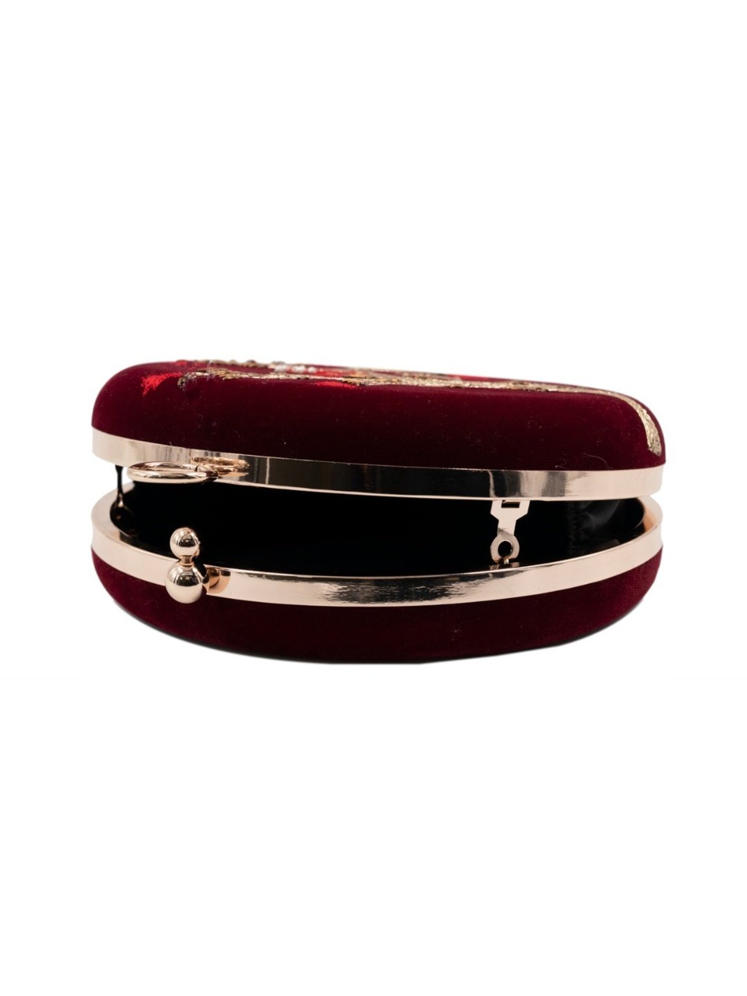 Sugarcrush Maroon Luxury Embroidered Small Clutch