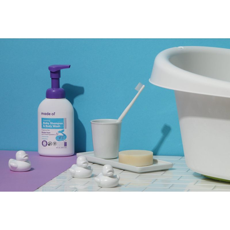 MADE OF Organic Baby Shampoo and Body Wash Fragrance Free - 10oz