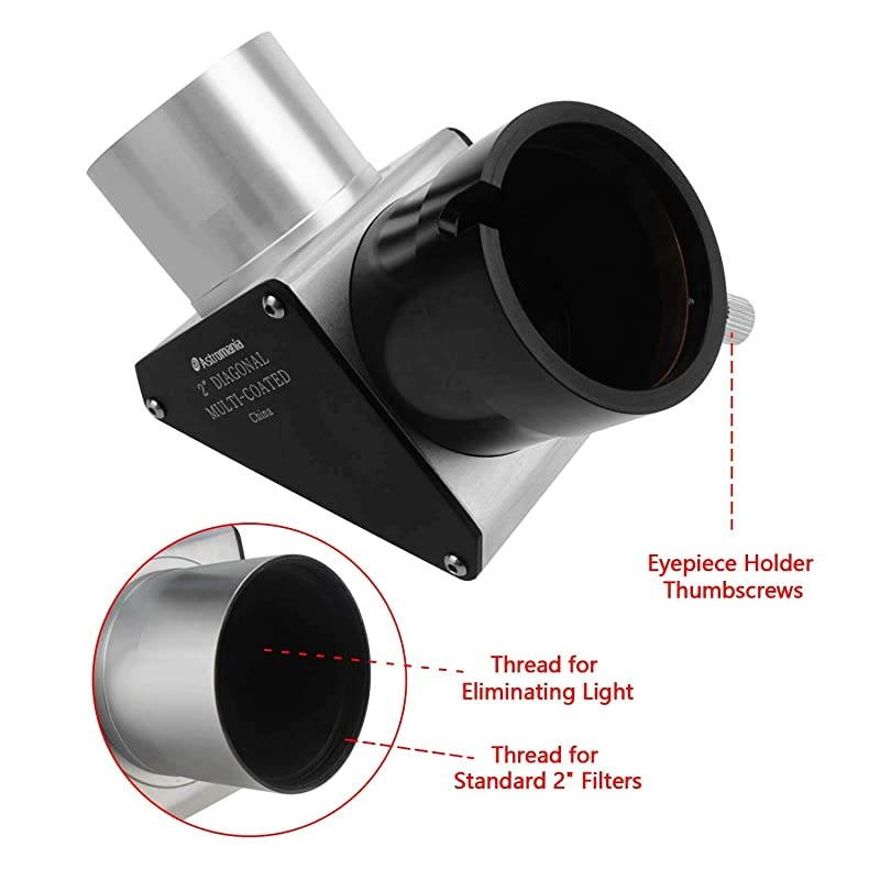 2" 90-Degree Mirror Diagonal with 93% reflectivity Across Visible Spectrum