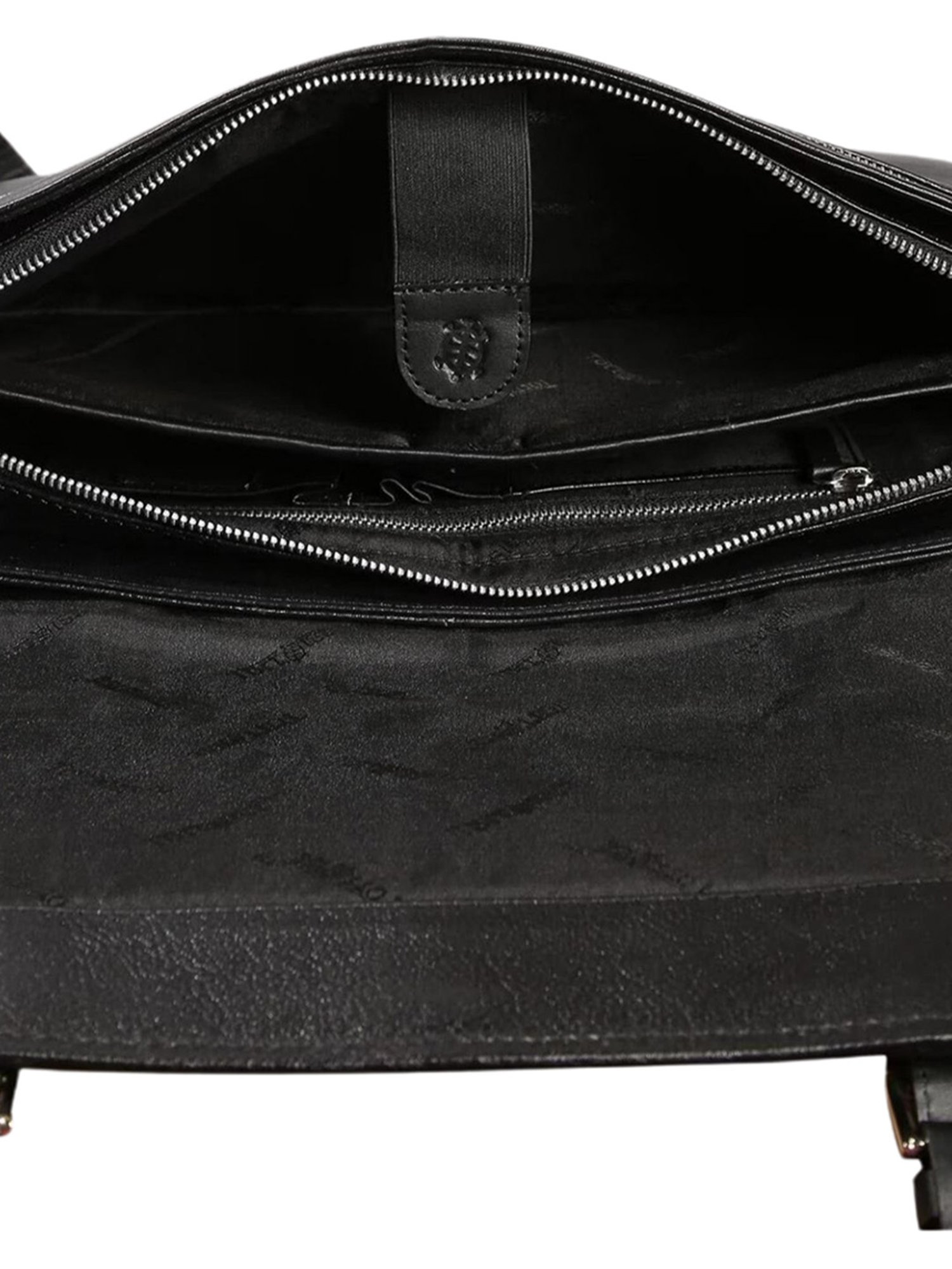 Tortoise PEDRO Black Leather Medium Messenger Bag - 15 inches