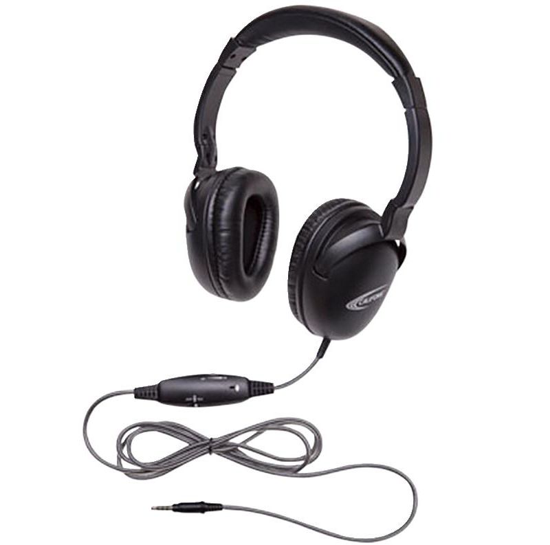 Califone NeoTech Plus 10171MT Premium, Over-Ear Stereo Headset with Inline Microphone, 3.5mm Plug, Black