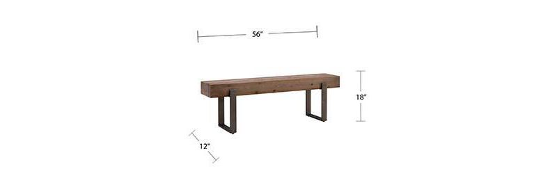 Dartem Rustic Industrial Bench Brown - Aiden Lane