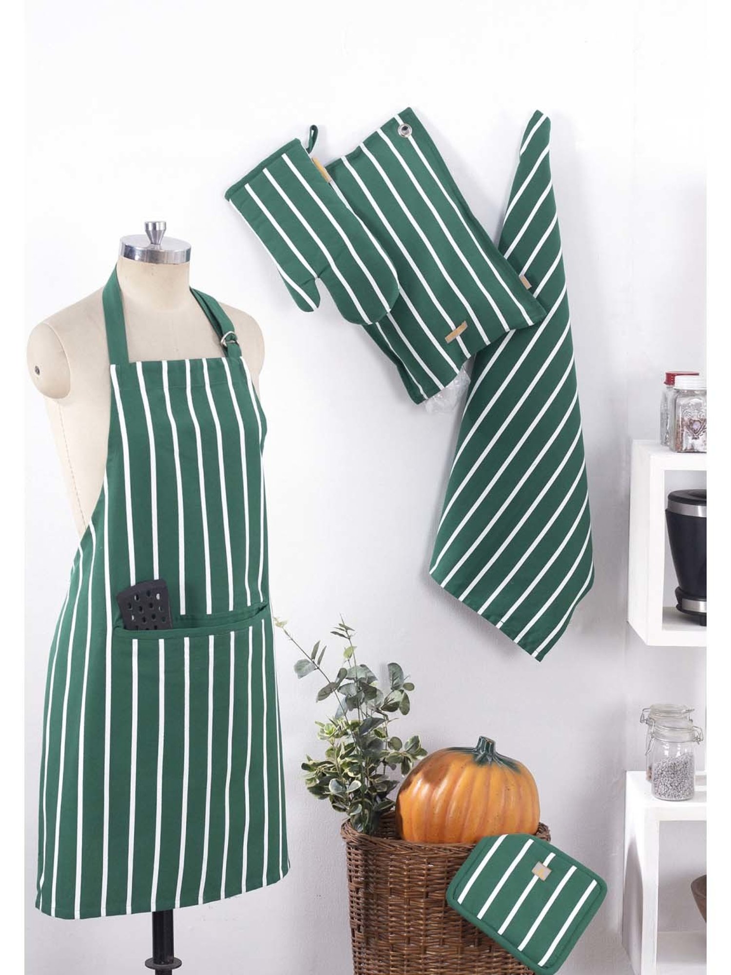 Maspar Green 100% Cotton 225 GSM Table Linen Set