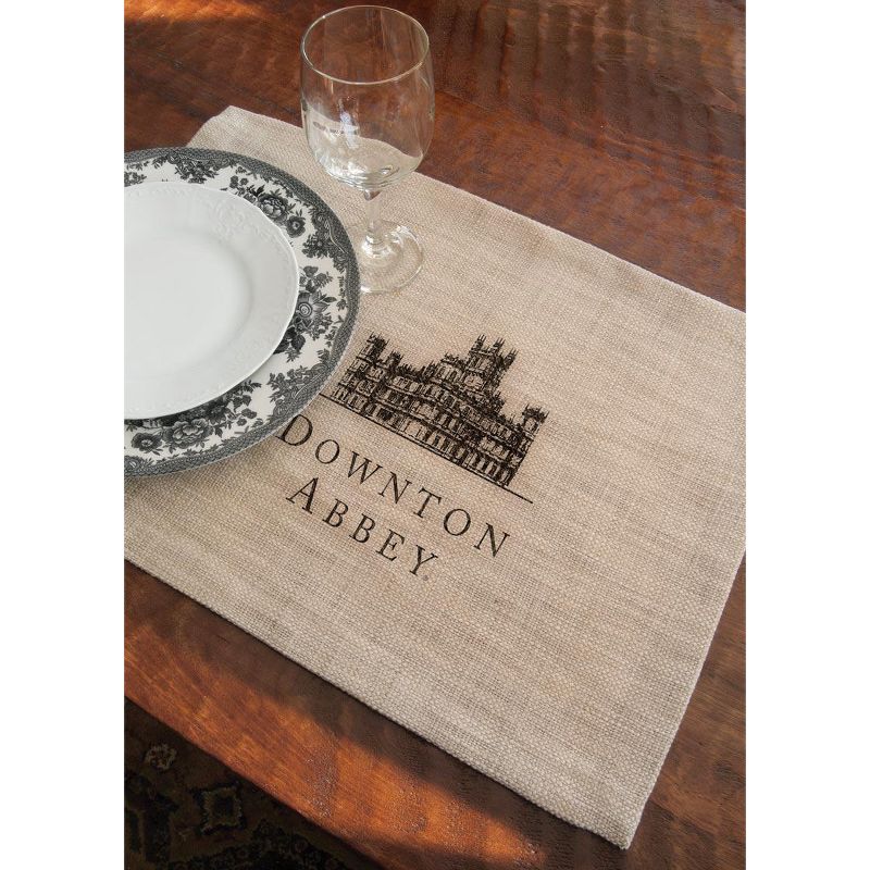 Heritage Lace 14" x 20" Downton Abbey British Highclere Castle Table Place Mats 4pc - Beige