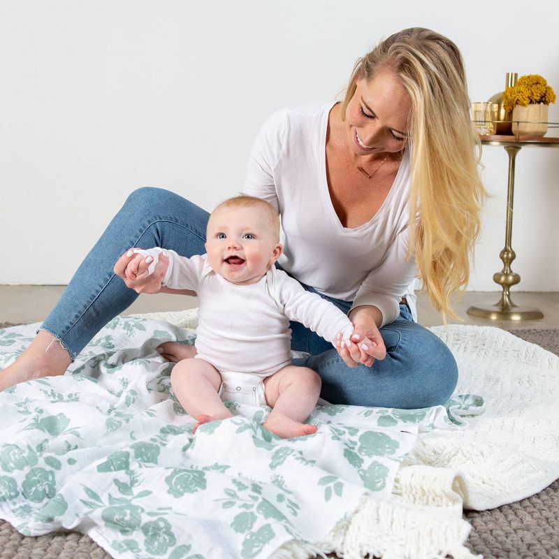 Bebe au Lait Muslin Swaddle Blanket Set Vintage Floral - Modern