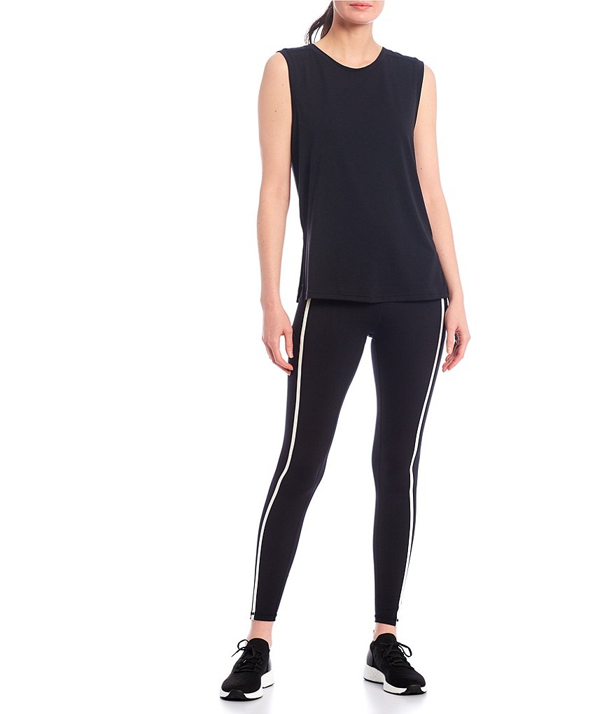 IBKUL Kimmy Print Long Sleeve Mock Neck Active Top