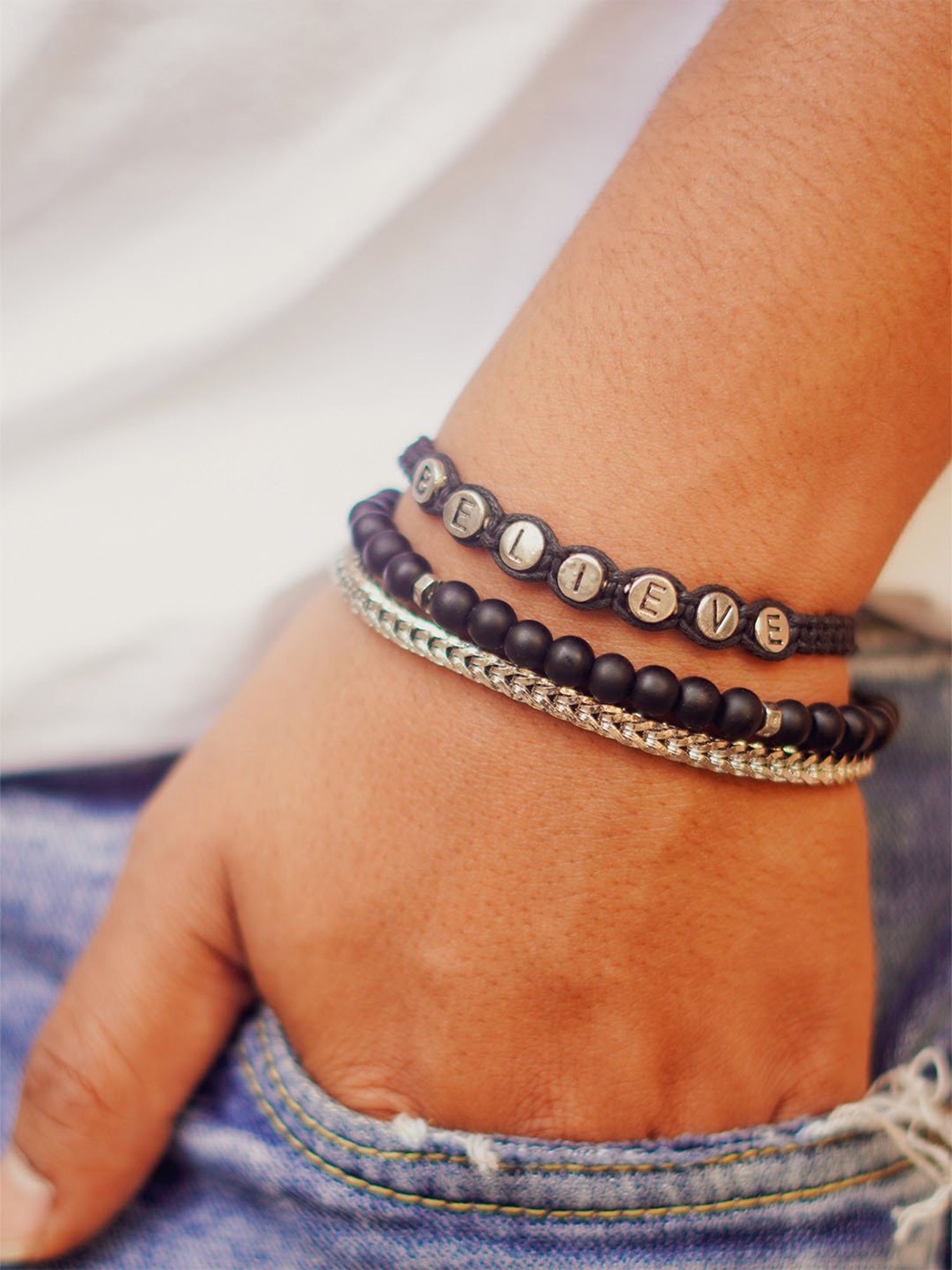 The Bro Code Multipack Elasticated Beaded Bracelet for Men - Set of 3