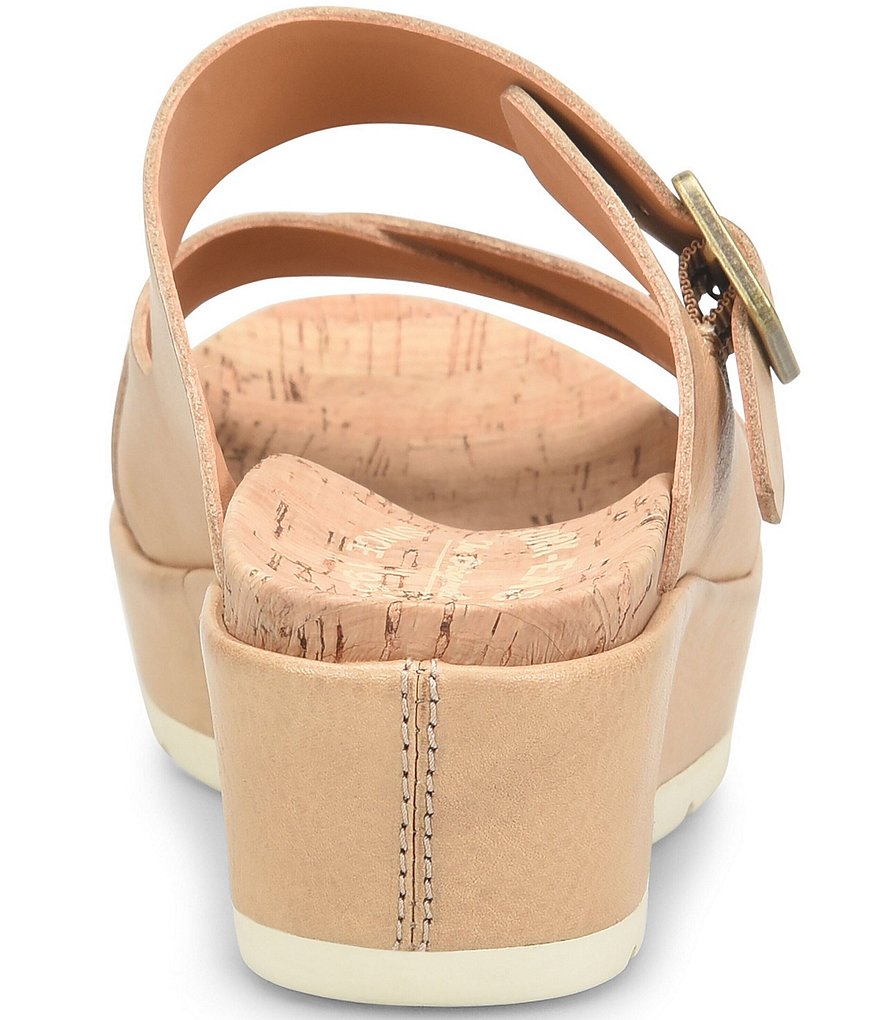 Kork-Ease Callie Leather Platform Wedge Slide Sandals