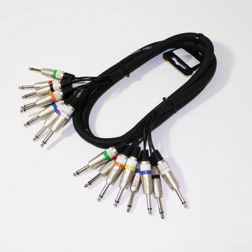 EMB 8Q8A6F16G PACK of 8 Color 6ft. 1/4" Male to 1/4" Male 16GA Cables Adapters