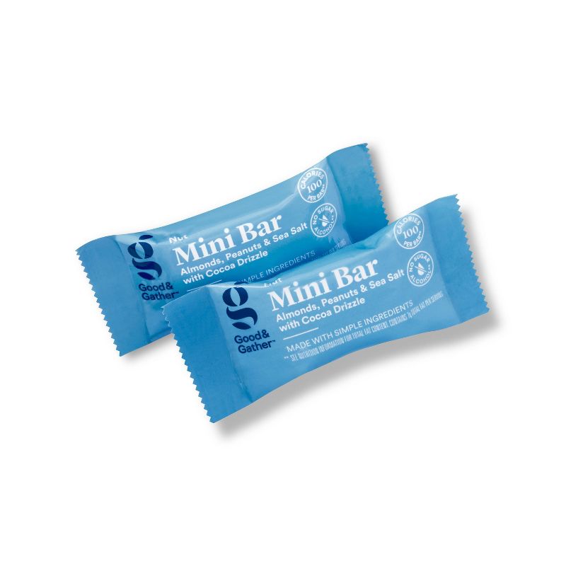 Almond, Peanut and Sea Salt with Cocoa Drizzle Mini Nut Bars - 7.05oz/10ct - Good & Gather™
