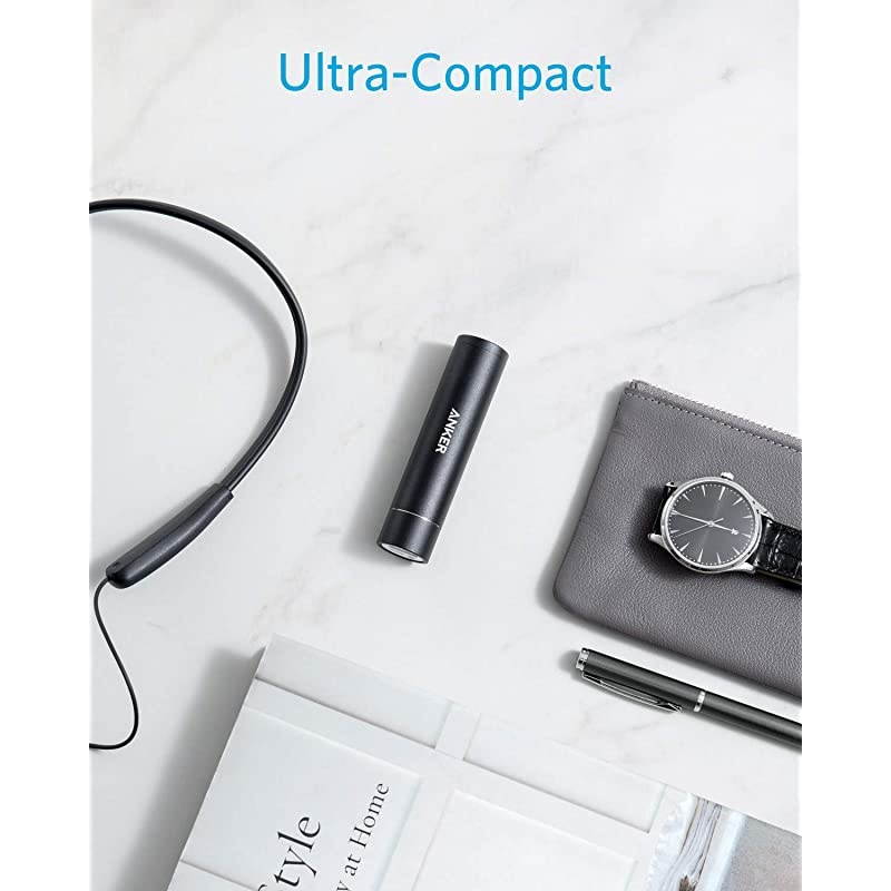 PowerCore+ Mini, 3350mAh Lipstick-Sized Portable Charger (Premium Aluminum Power Bank), One of The Most Compact External Batteries, Compatible with iPhone Xs/XR, Android Smartphones and More