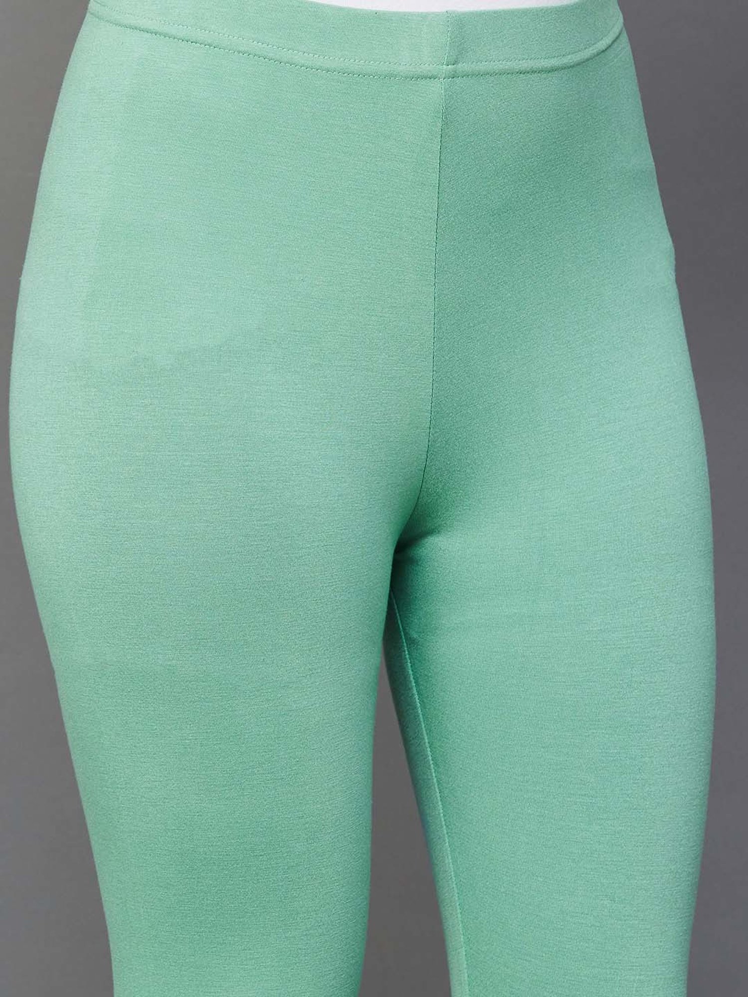Melange by Lifestyle Sage Green Cotton Leggings
