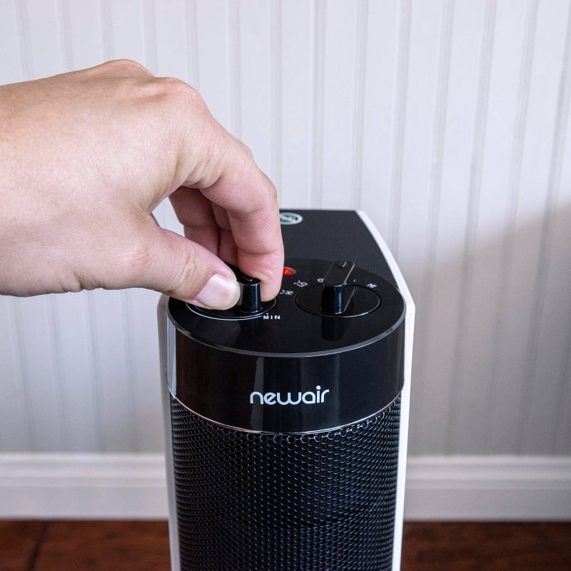 NewAir 1500W Electric Compact Portable Ceramic Tower Heater White/Black