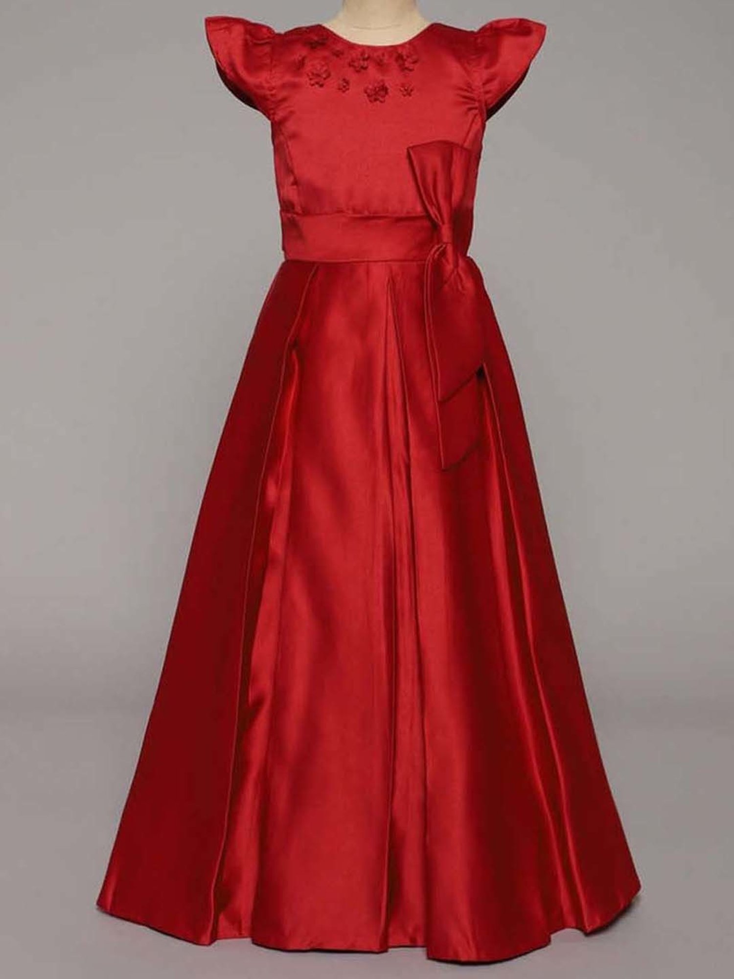 The Magic Wand Kids Red Applique Gown