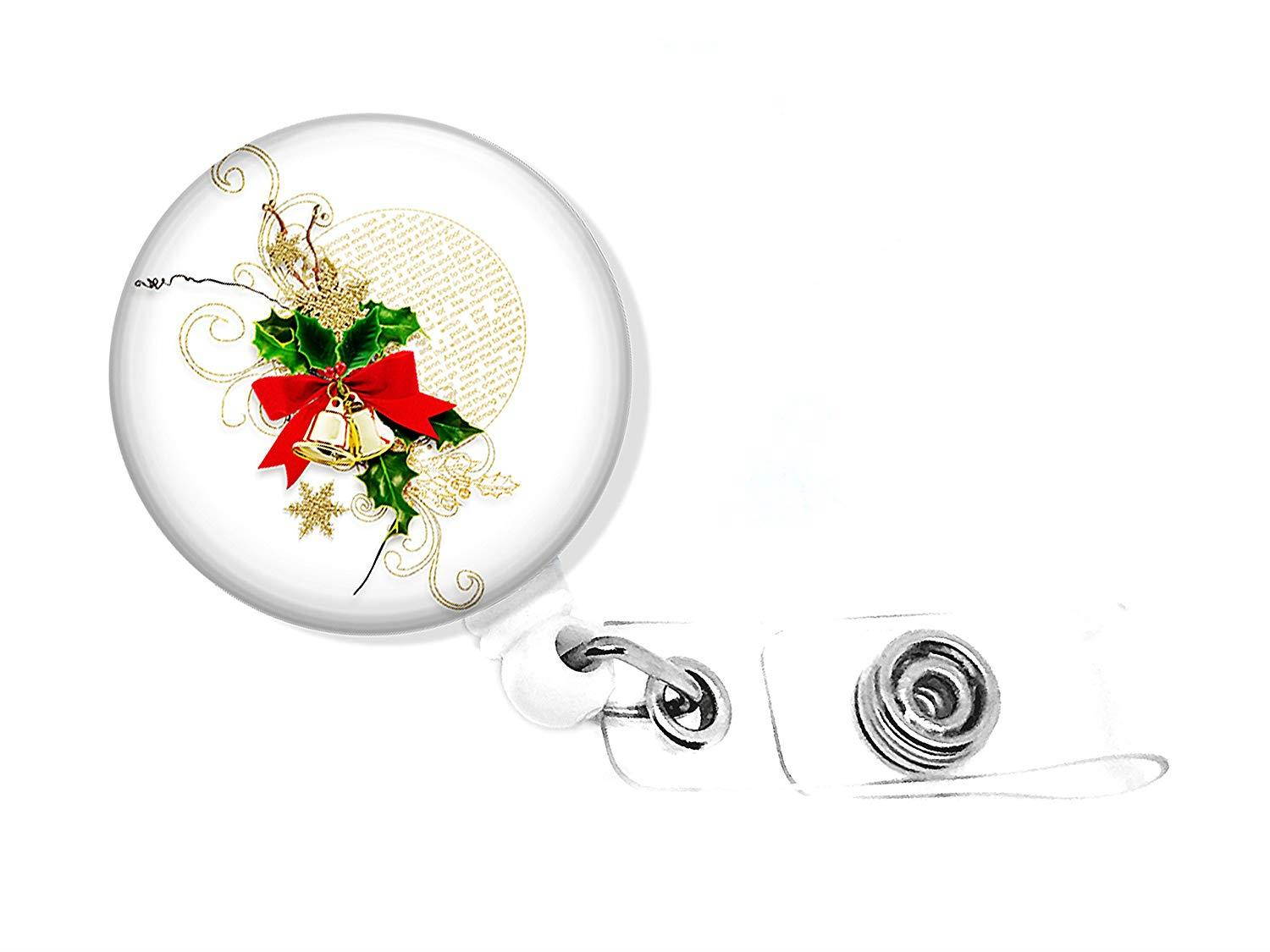 Christmas Holiday Season Retractable Badge Holder (Christmas Spirit_No Beads)