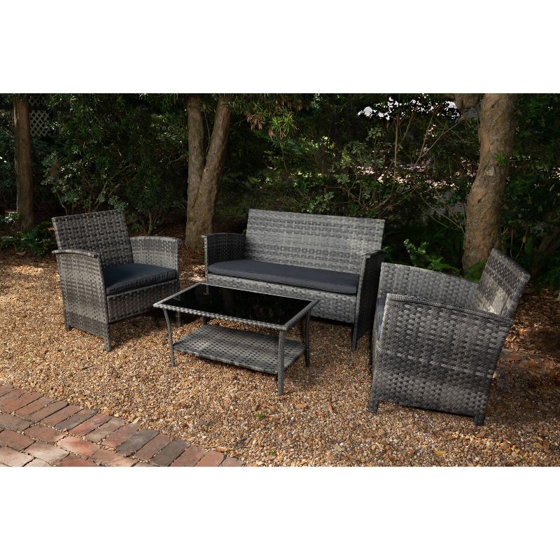 4pc Jareth Wicker Patio Set - Balkene Home