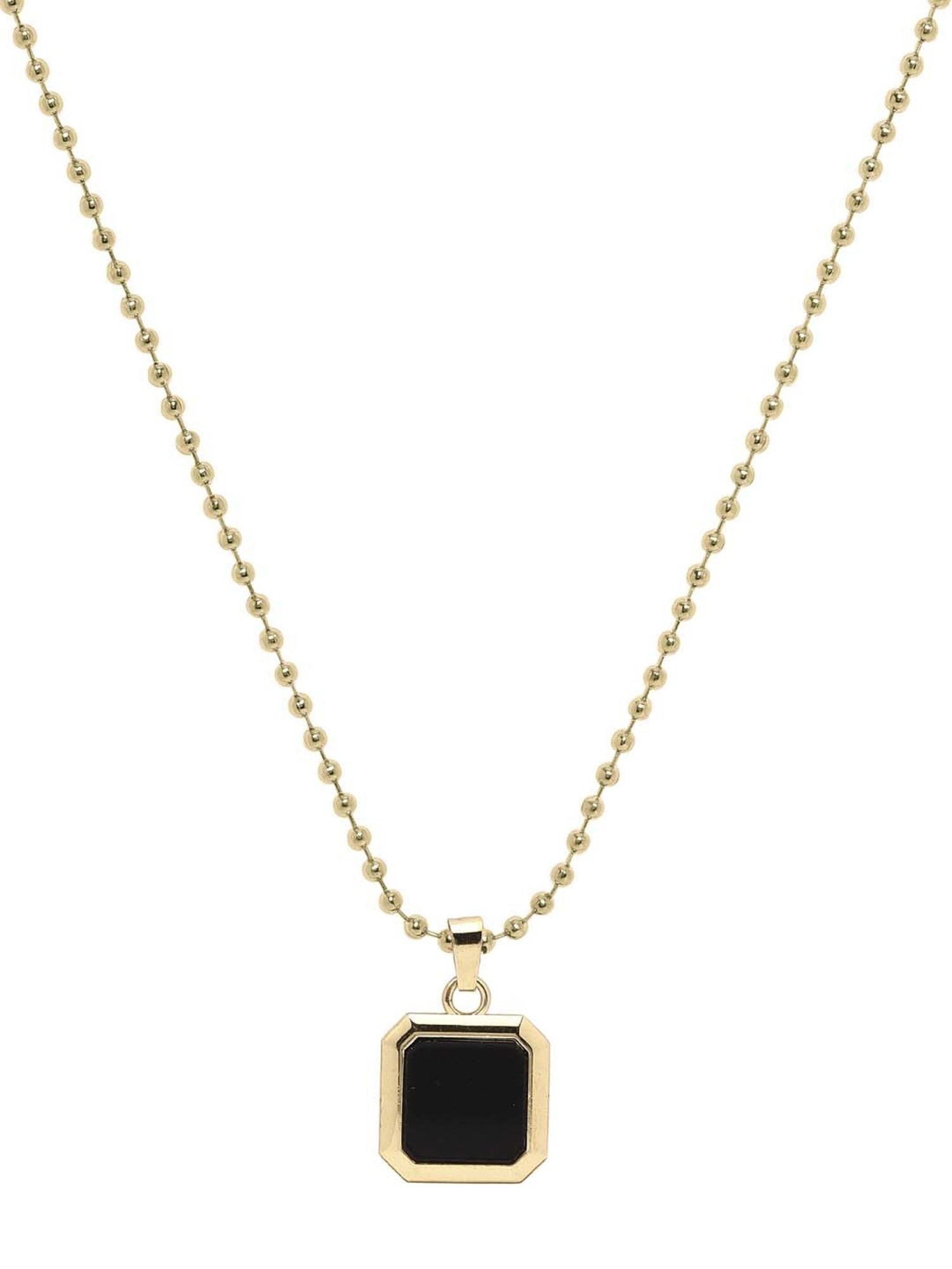 Bold By Priyaasi Men's Gilded Chain with Black Pendant