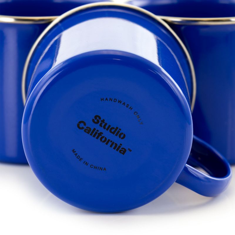 Studio California Blutique 6 Piece 18 Ounce Galvanized Steel Mug Set in Blue