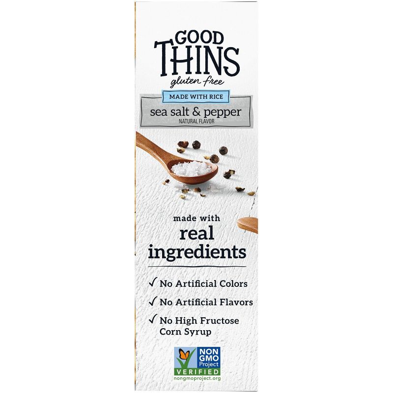 Good Thins Sea Salt & Pepper Rice Snacks Gluten Free Crackers - 3.5oz