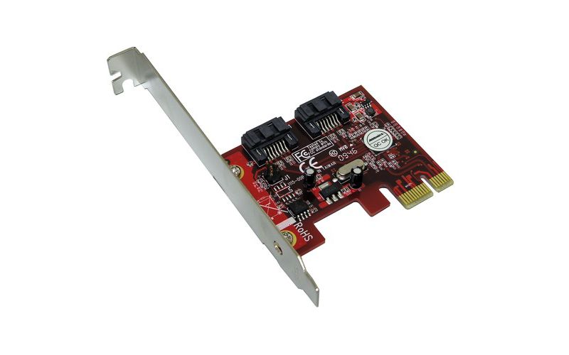 Addonics AD2SA6GPX1 2-port SATA PCI Express 2.0 x1 Controller - Serial ATA/600 - PCI Express 2.0 x1 - Plug-in Card - 2 Total SATA Port(s)