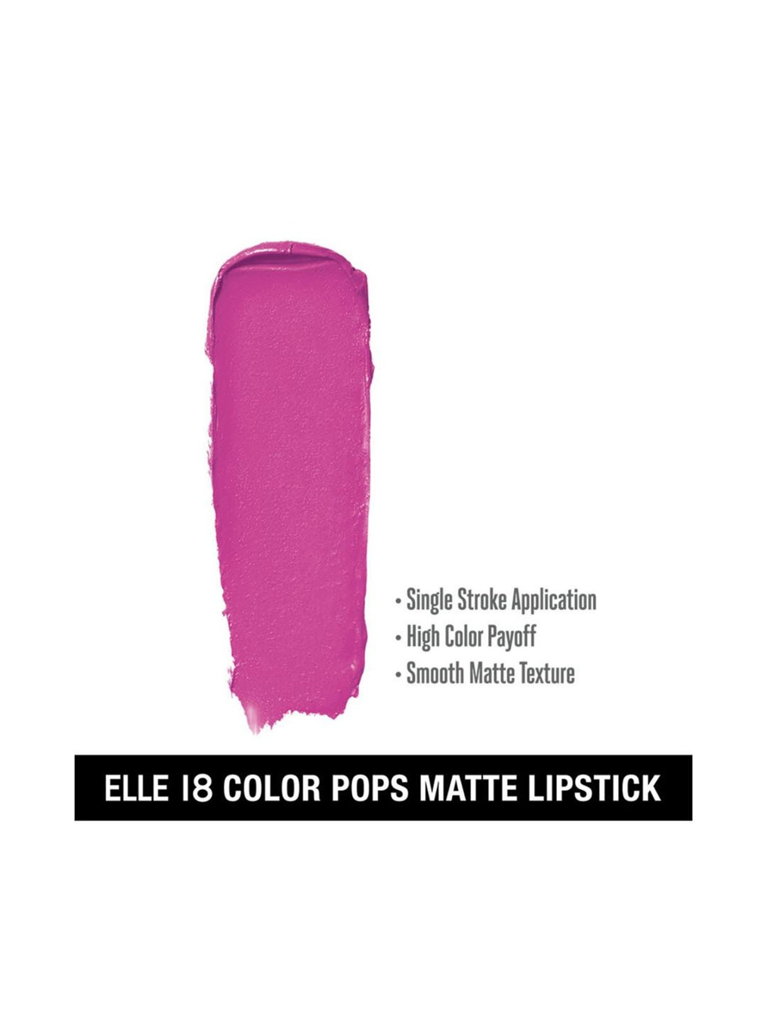 Elle 18 Color Pops Matte Lipstick P28 Misty Magenta - 4.3 gm