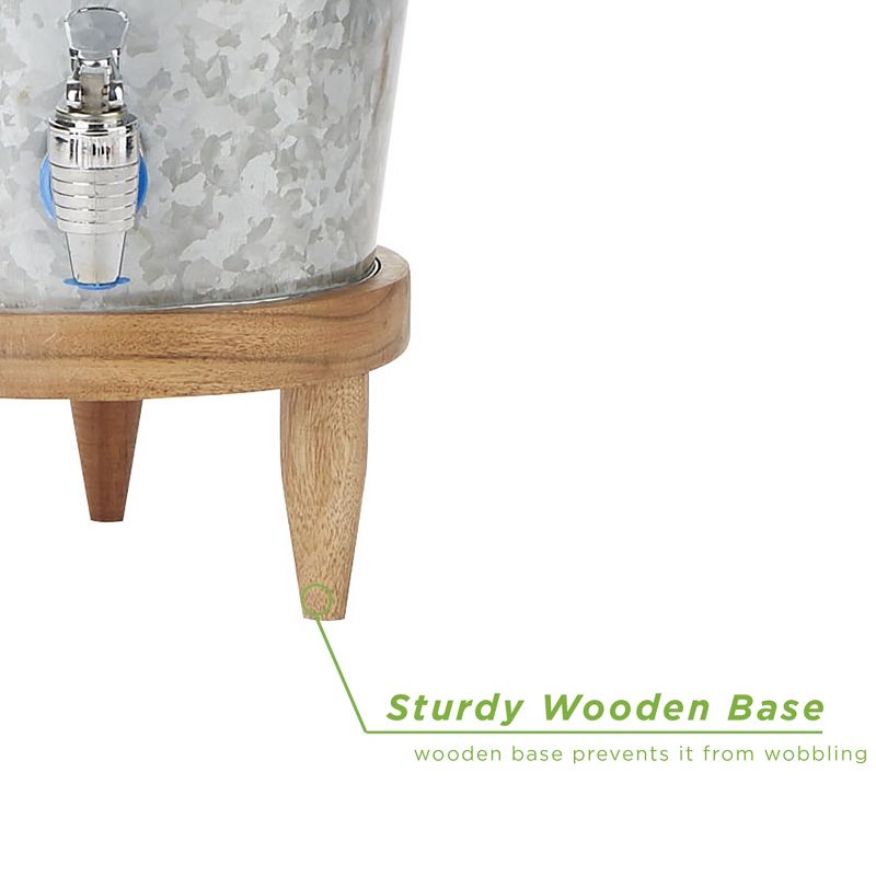 Mind Reader Double Wall Galvanized Metal Cold Beverage Dispenser with Leak Free Spigot