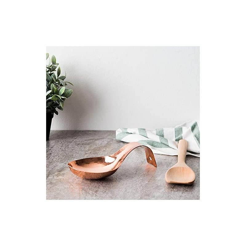 79113-HE Unique Kitchen Hammered Copper Spoon Rest 7.5"L