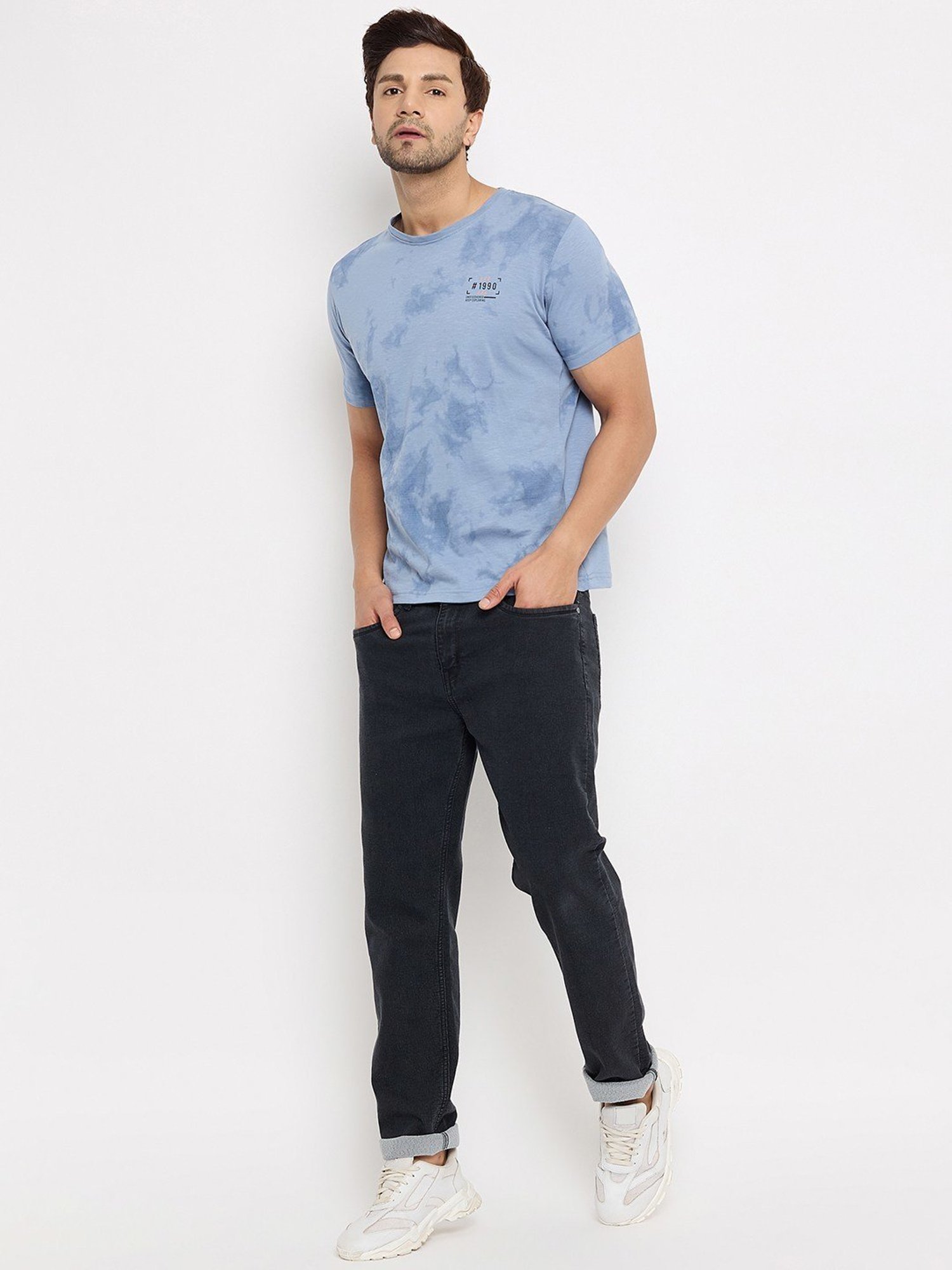 Duke Blue Slim Fit Printed T-Shirt