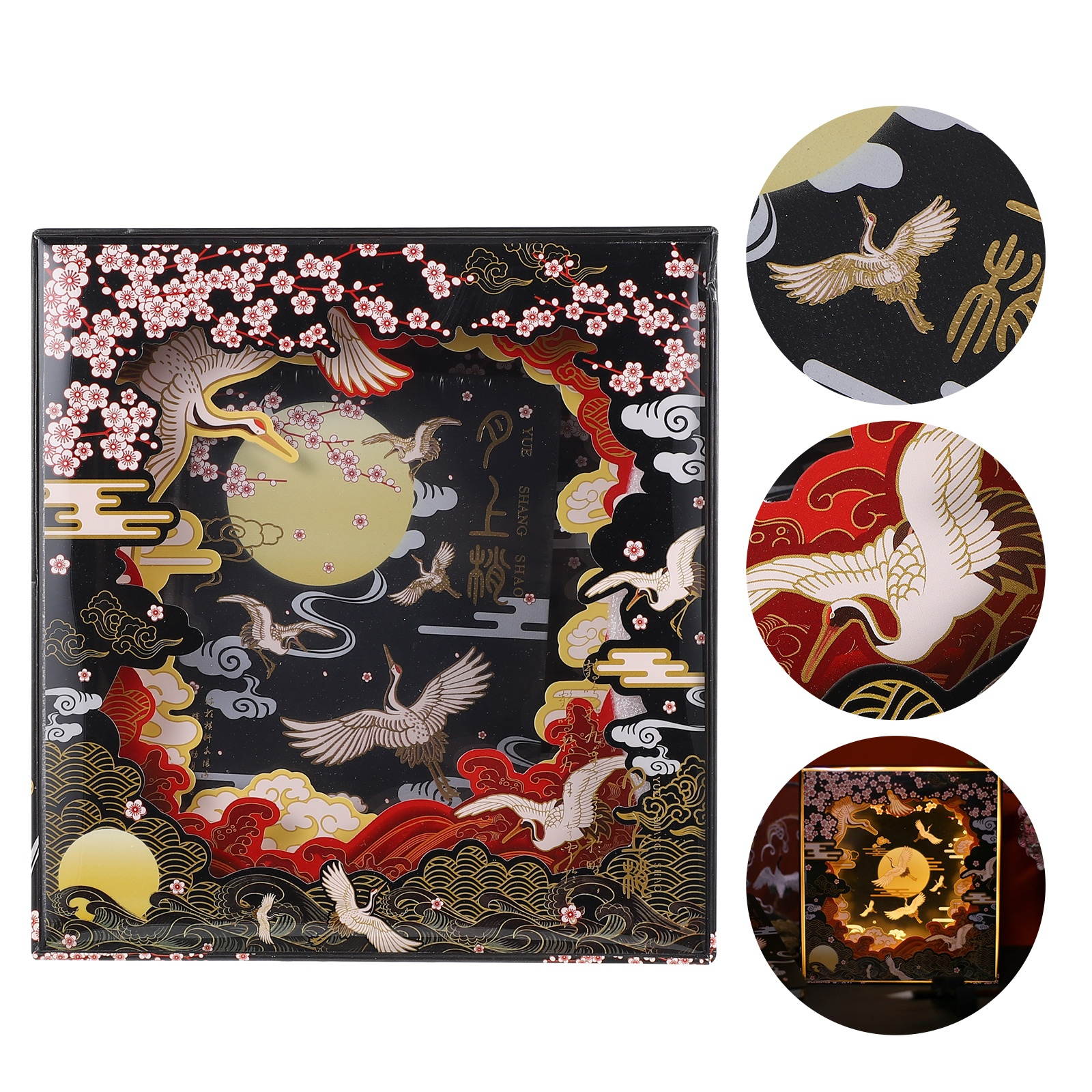 1 Set Students Creative Cartoon Notebook with Washi Tape Luminous Display Box