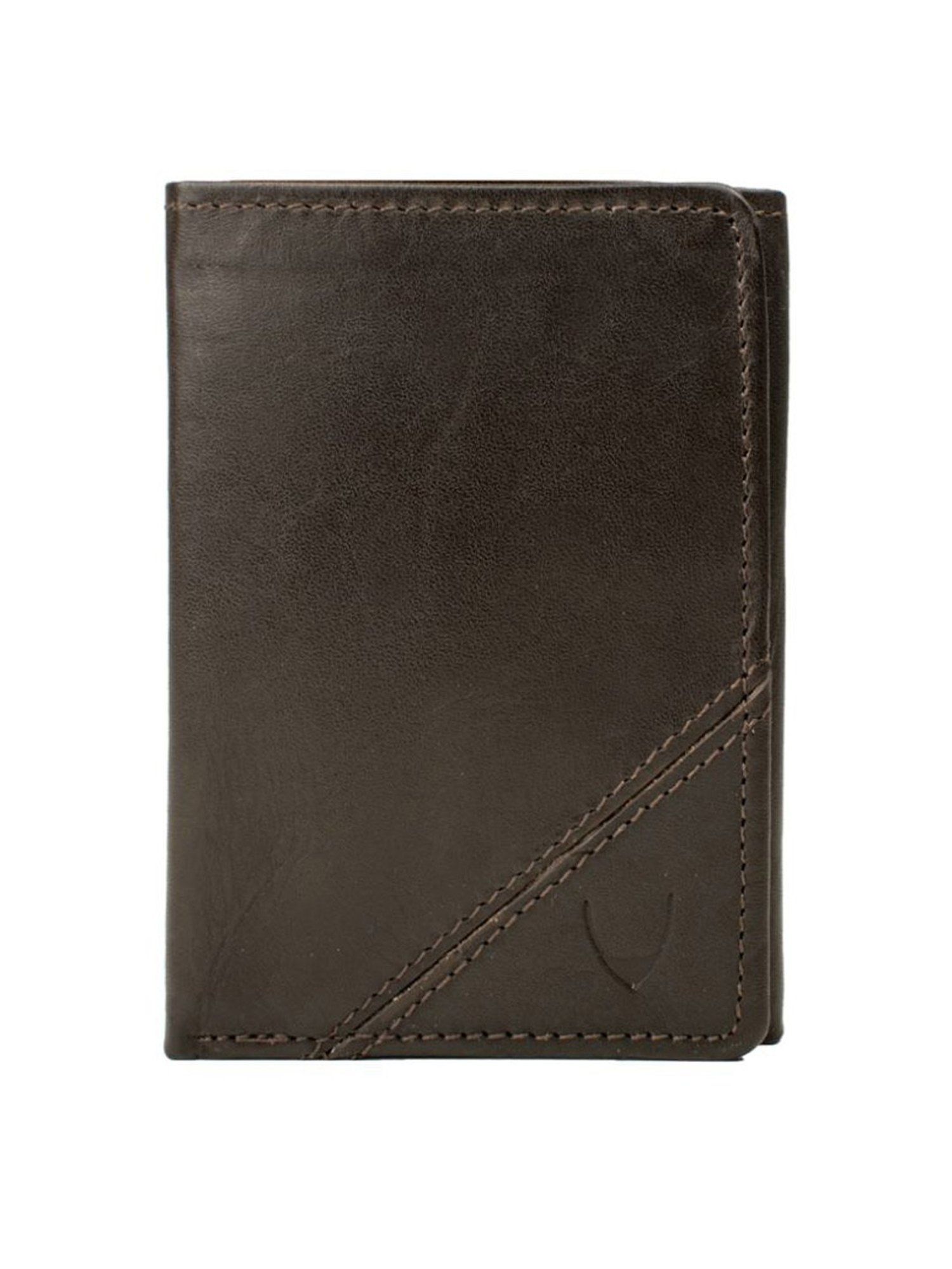 Hidesign Dark Brown Casual Leather Tri-Fold Wallet for Men