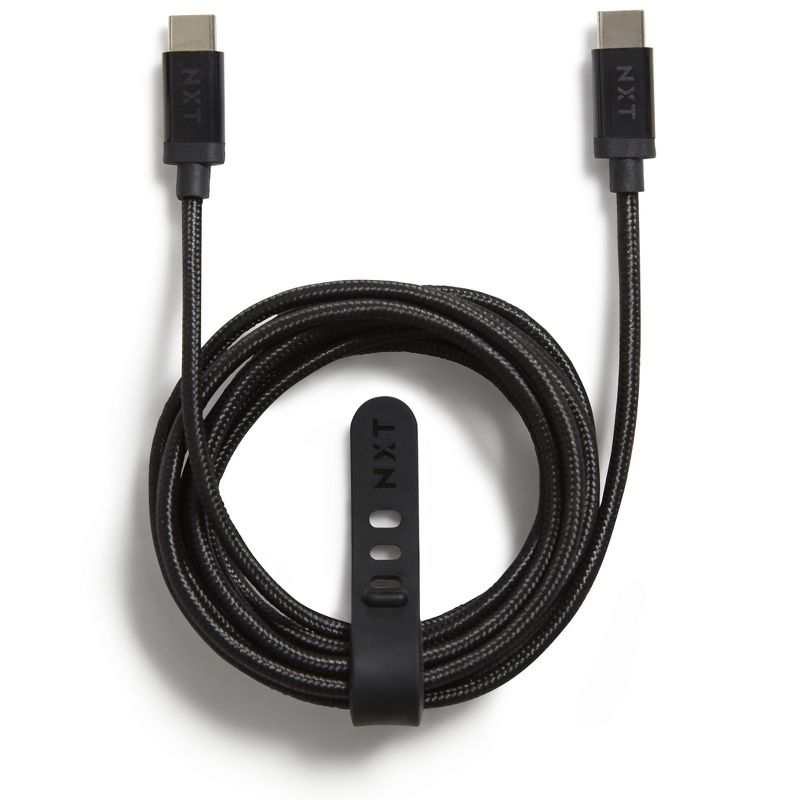 NXT Technologies 6 Ft. Braided USB-C Cable, Blk NX54697