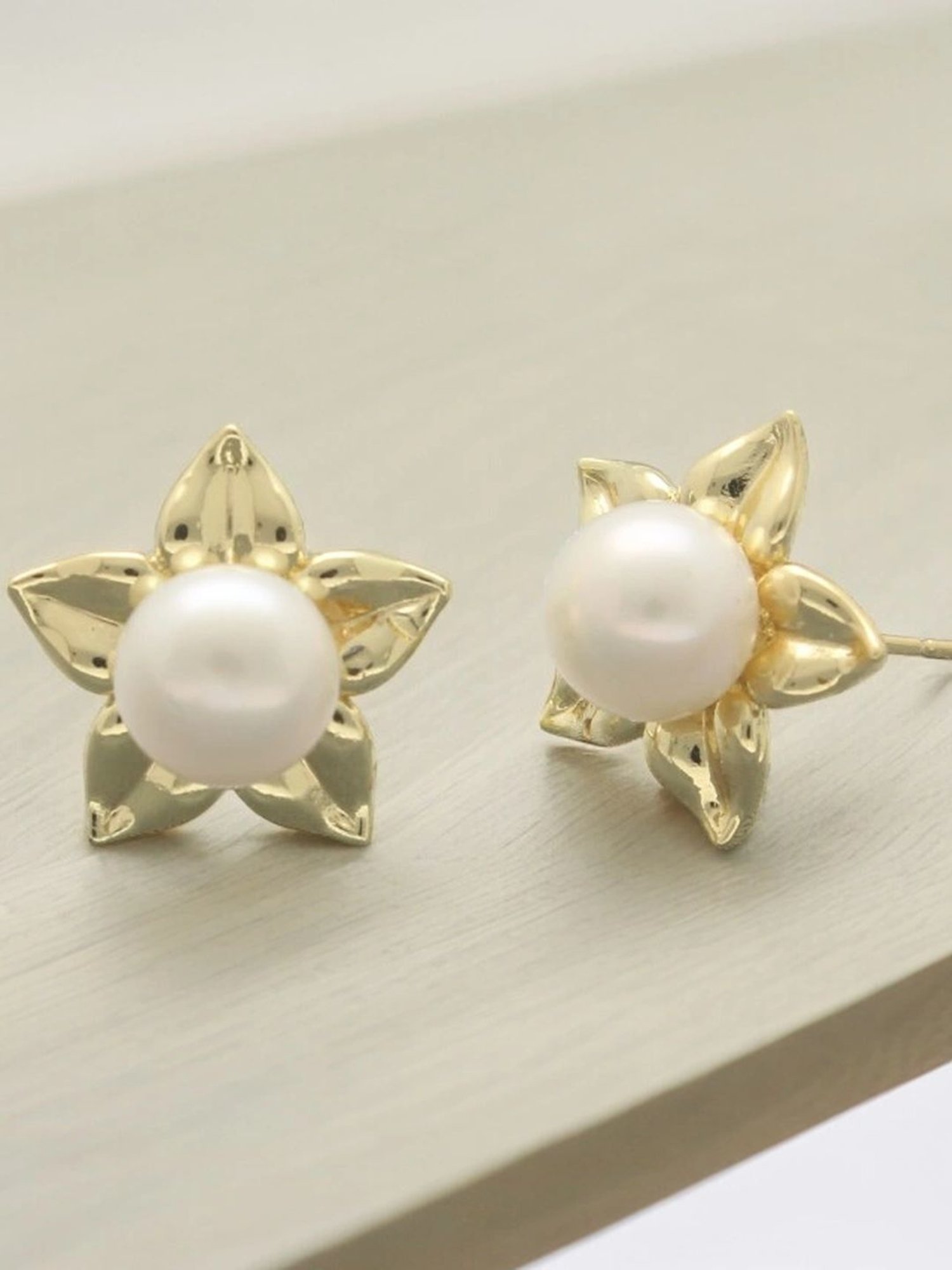 Sri Jagdamba Pearls Shinning Star Pearl Earrings