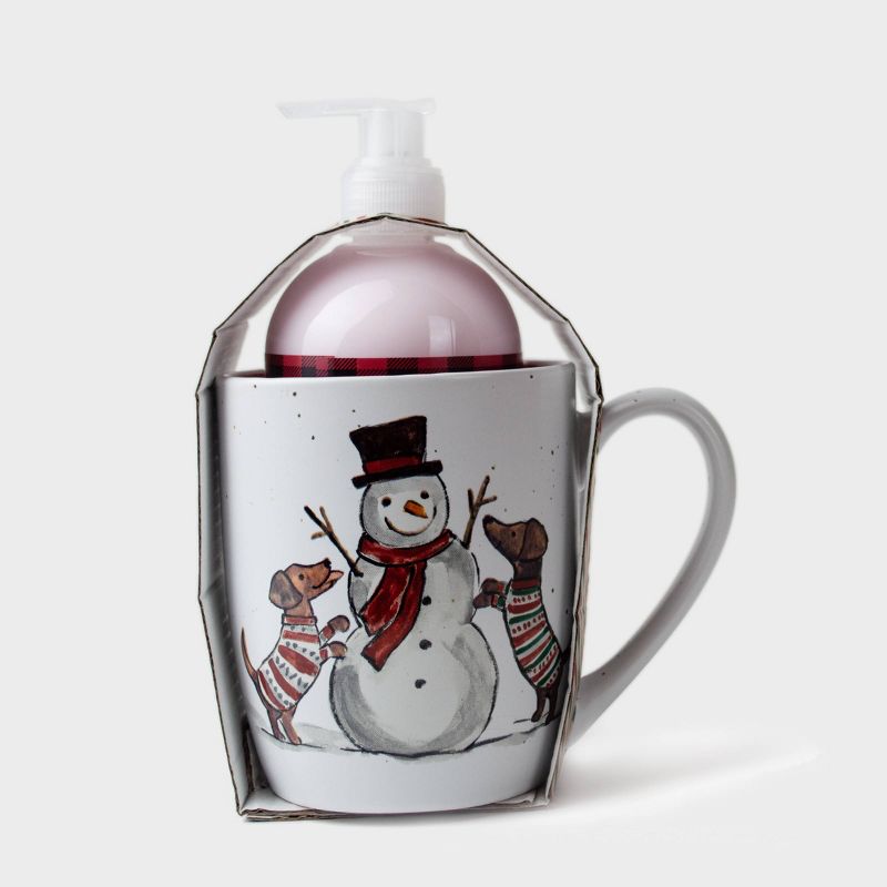 16oz Ceramic Merry Christmas Mug and Lotion Gift Set - Peppermint & Pine