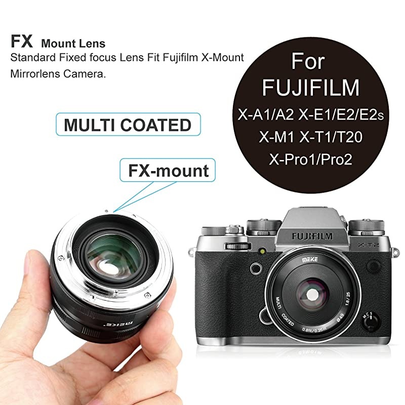 25mm F18 Large Aperture Wide Angle Lens Manual Focus Lens fit Fujifilm X Mount Mirrorless Cameras XPro2 XE3 XT1 XT2 XT3 XT4 XT10 XT20 XA2 XE2 XT100 XT200 XE1 XM1 XA1 XPro1 XS10