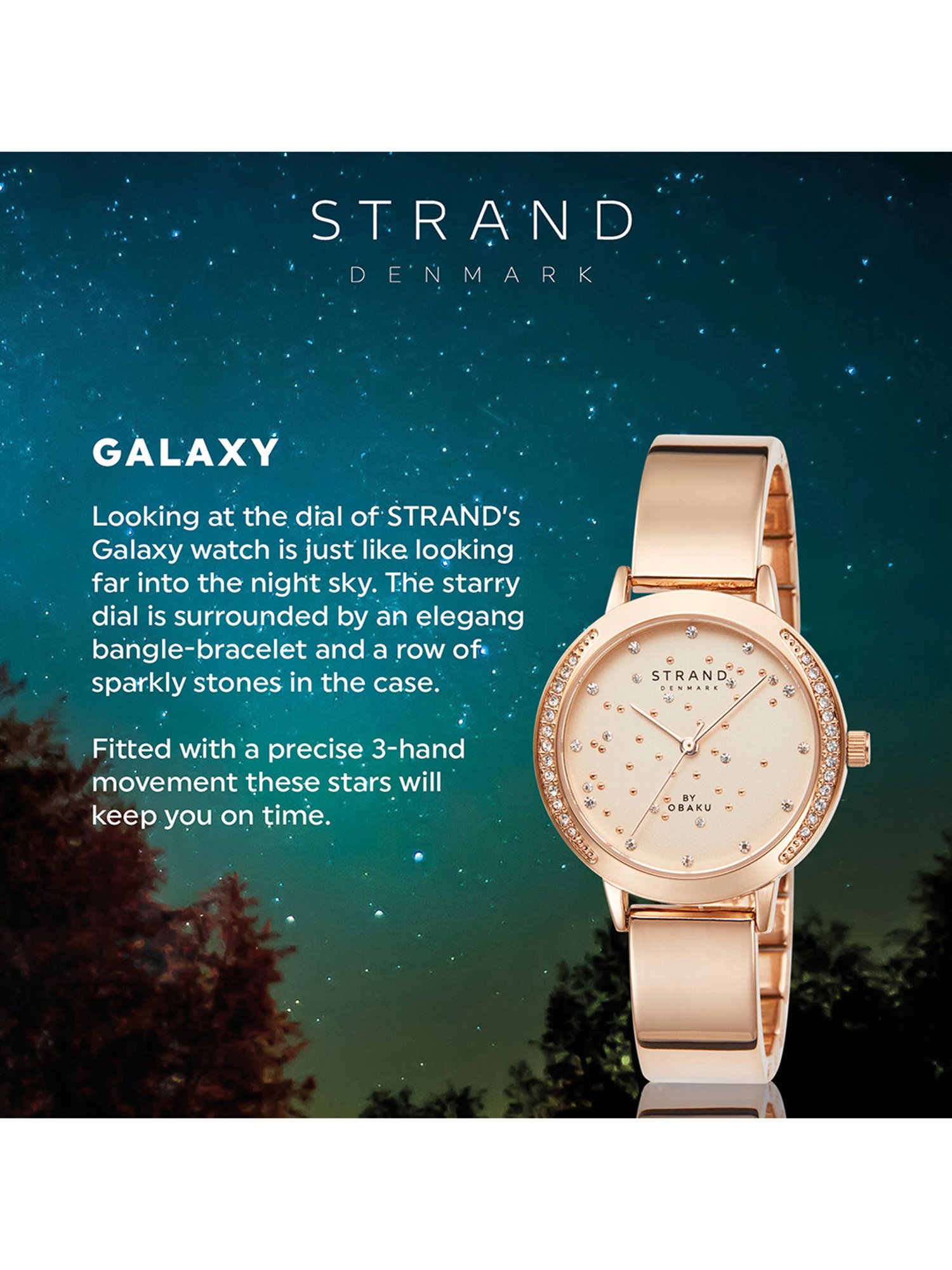 Strand By Obaku S732LHVVSV Galaxy Rosette Analog Watch for Women