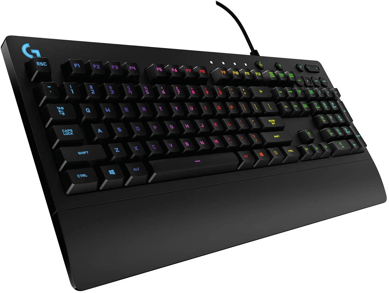 Brilliant Color Spectrum Illumination,Dedicated media control,Logitech G213 Gaming Keyboard with Dedicated Media Controls, 16.8 Million Lighting Colors Backlit Keys, Spill-Resistant and Durable Design