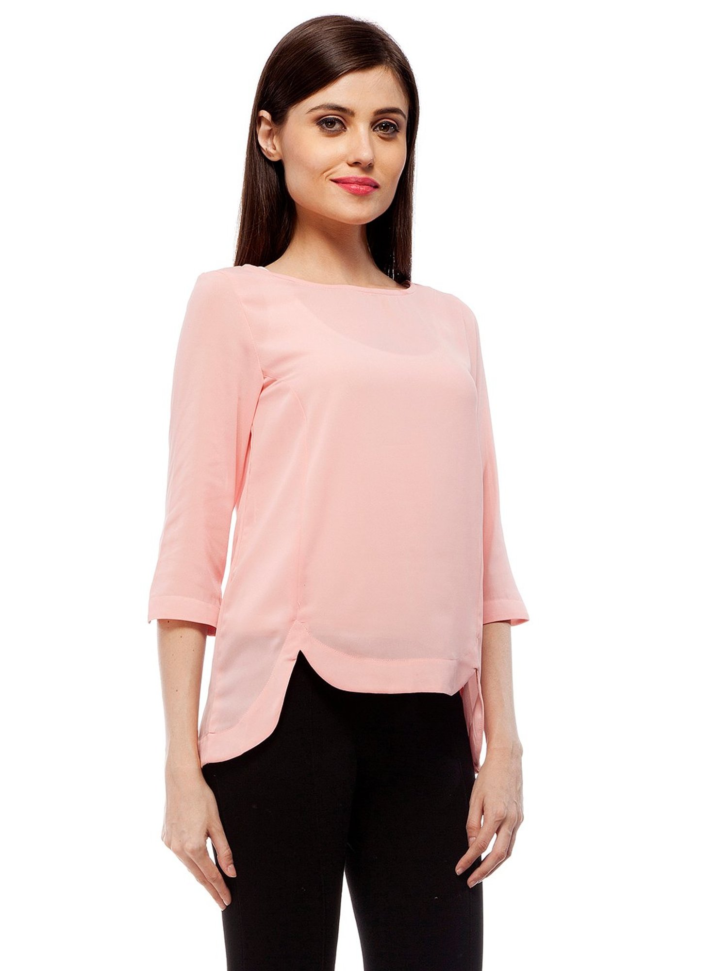 StyleStone Pink High Low Top