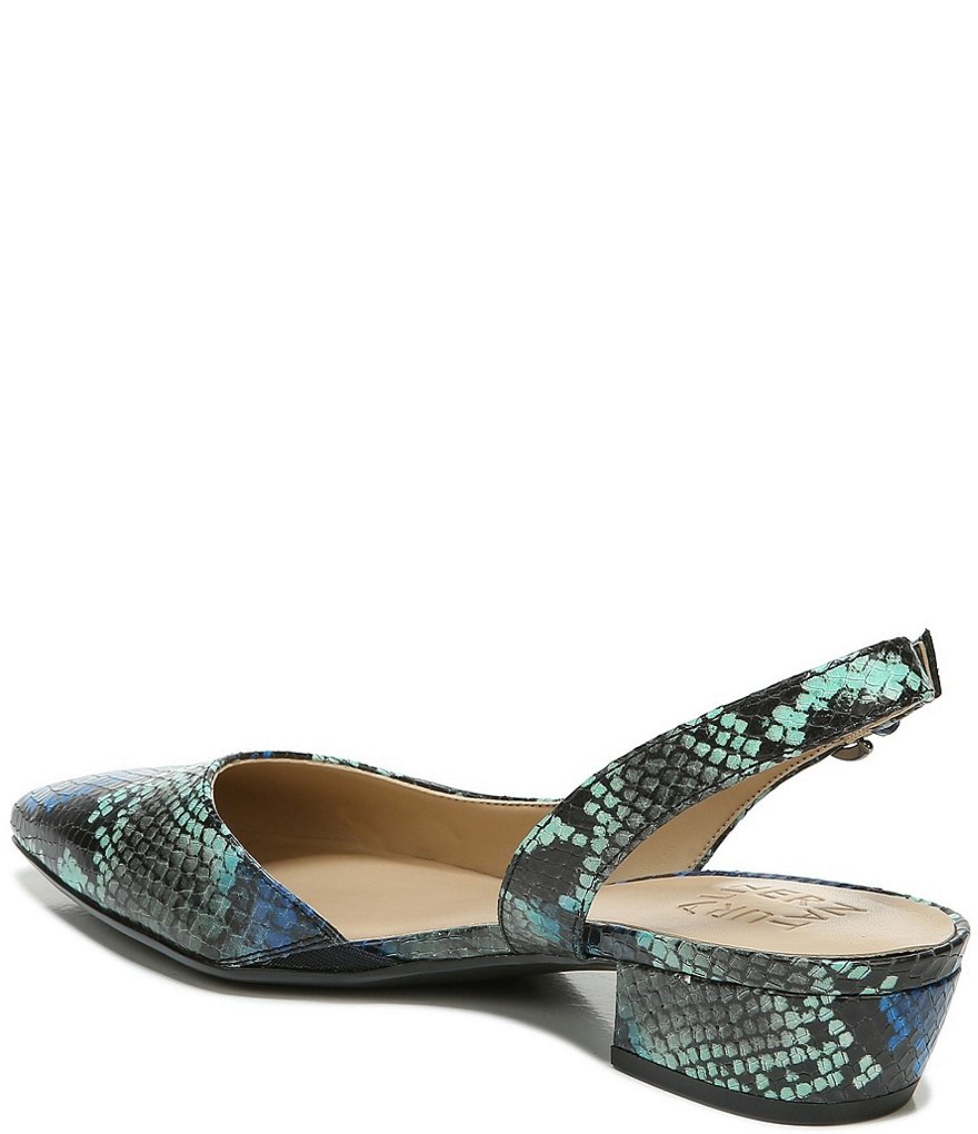 Naturalizer Banks Snake Print Leather Slingback Dress Pumps