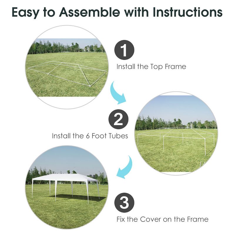 Costway Outdoor 2-Tier 10'x10' Gazebo Canopy Shelter Awning Tent Patio Garden Screw-free structure Brown