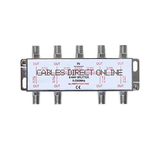 8 way 5-2300 mhz coaxial antenna splitter for rg6 rg59 coax cable satellite hdtv (8 ports)